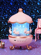 Bunny Night Light Projector - LED Lamp with 6 Rotating Films, Star Projection for Kids Room Decor