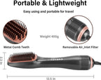 3-in-1 Professional Hair Dryer Brush – Multi-Functional Straightener & Volumizer Styler