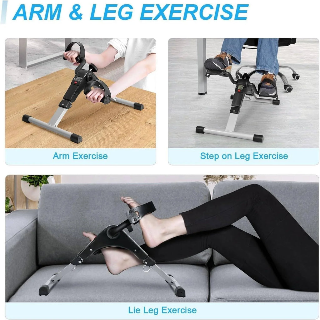 Folding Mini Pedal Exerciser with LCD Monitor