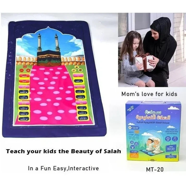 Kids Educational Prayer Mat - Islamic Learning Salah Mat