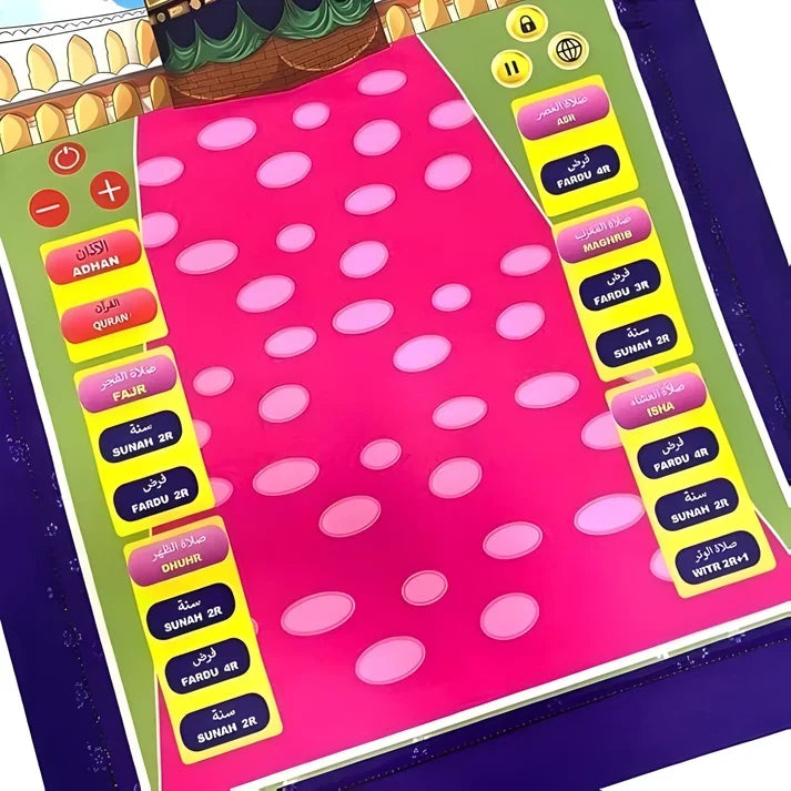 Kids Educational Prayer Mat - Islamic Learning Salah Mat