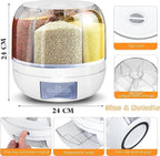 6-Grid Rotating Cereal & Grain Dispenser – Space-Saving Kitchen Storage