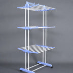 3-Tier Foldable Clothes Drying Rack with Wheels