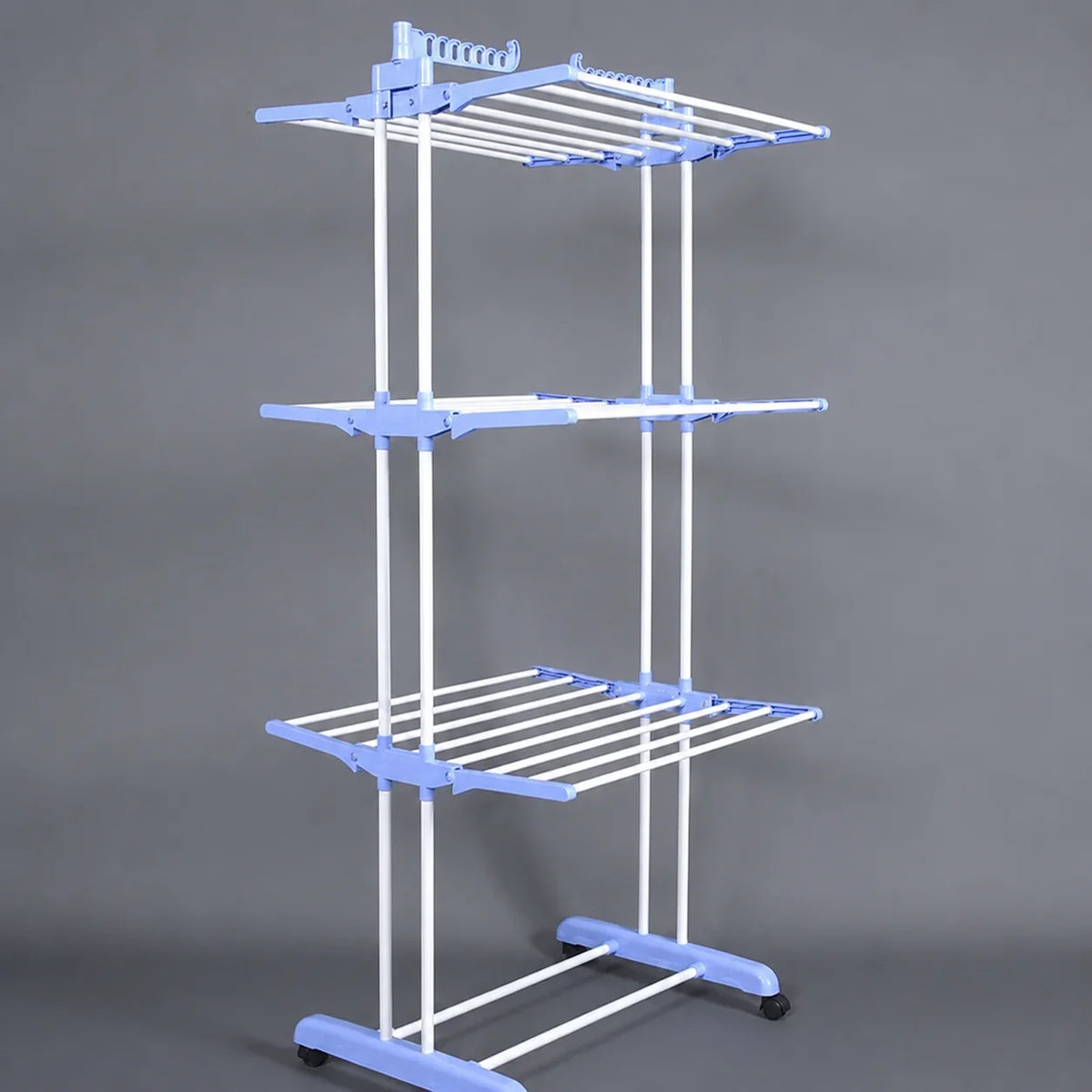 3-Tier Foldable Clothes Drying Rack with Wheels