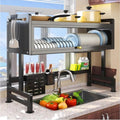 Over-the-Sink Dish Drying Rack – 86cm Storage Rack with Dust-Proof Cabinet