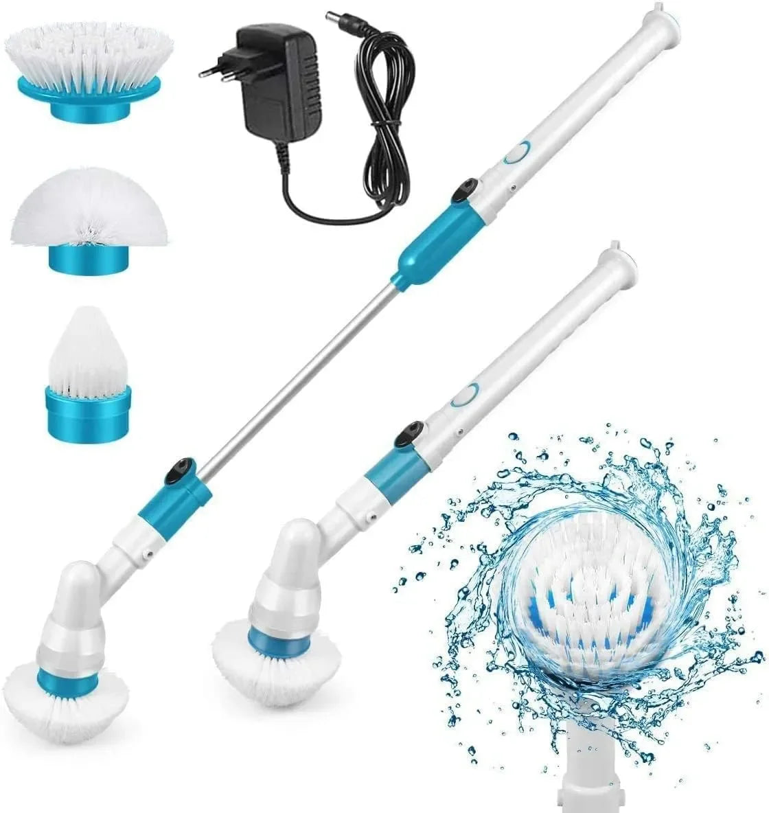 9 in 1 Electric Spin Scrubber – Cordless Power Cleaning Brush with 3 Replaceable Heads