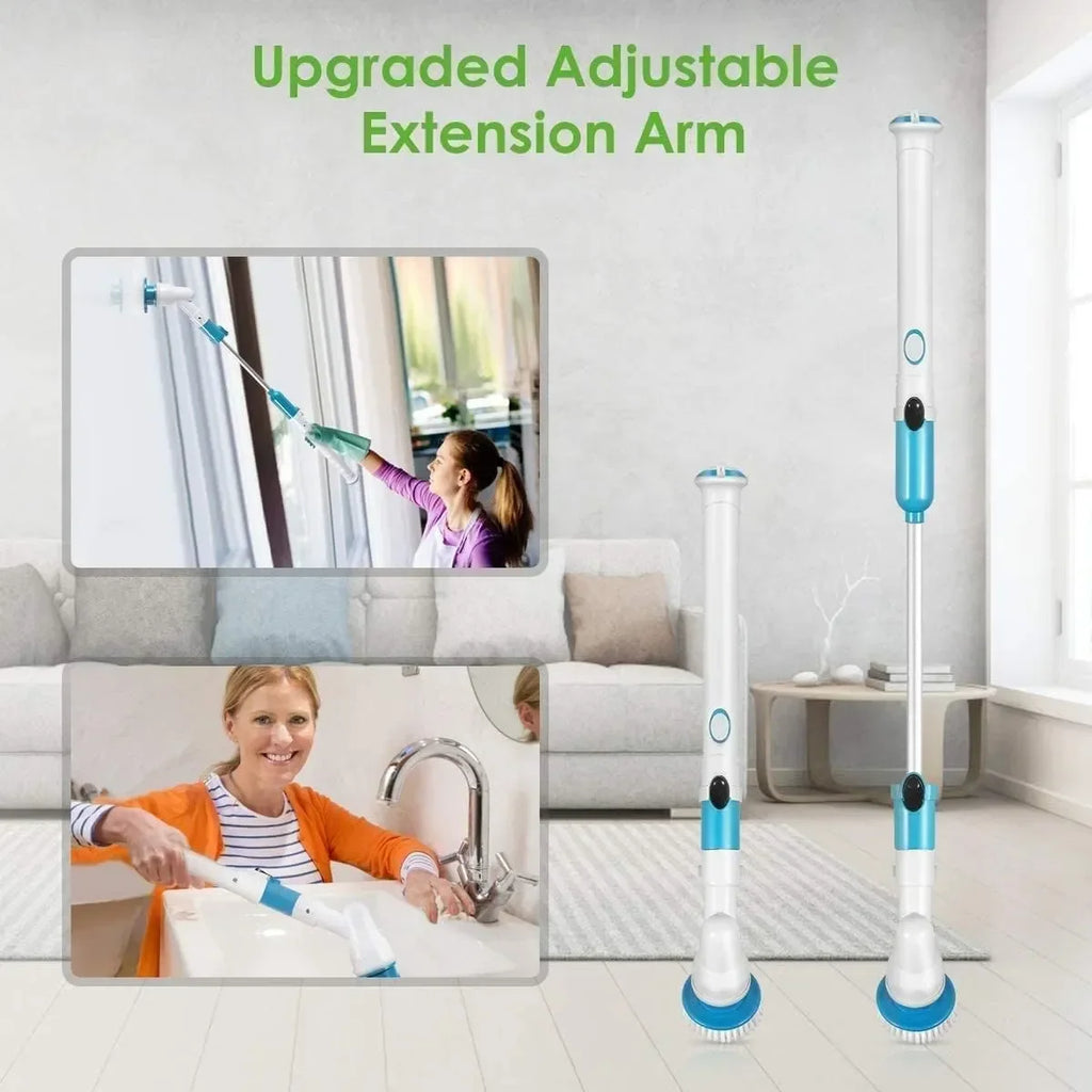 9 in 1 Electric Spin Scrubber – Cordless Power Cleaning Brush with 3 Replaceable Heads
