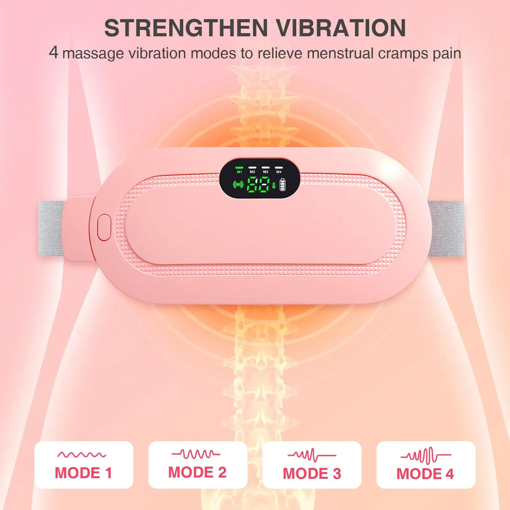 Smart Cordless Menstrual Heating Pad – Portable Waist Massage Belt for Period Pain Relief
