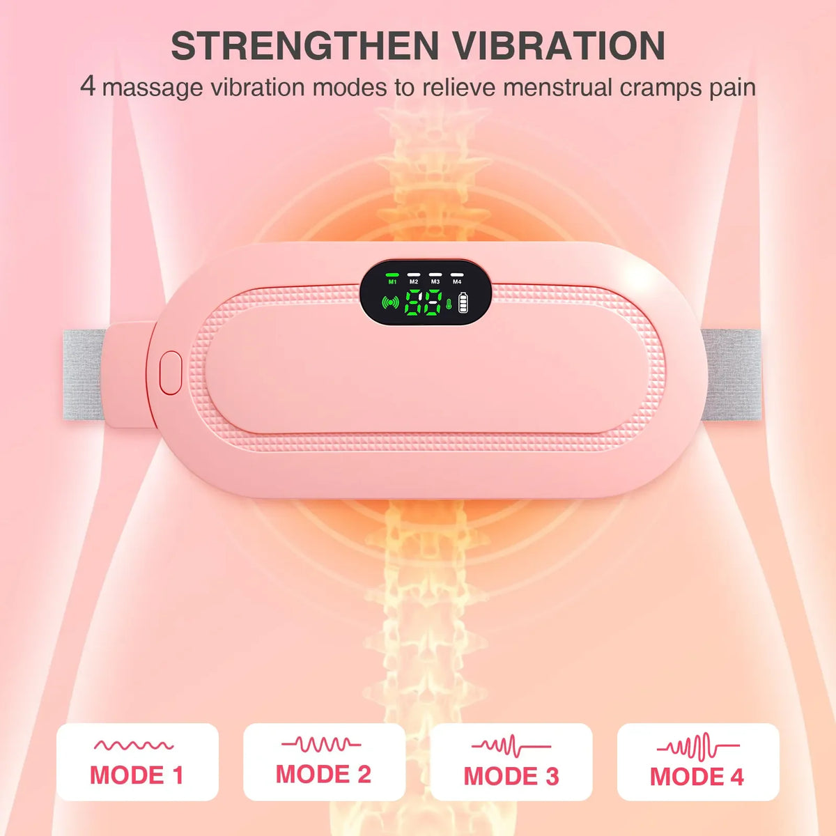 Smart Cordless Menstrual Heating Pad – Portable Waist Massage Belt for Period Pain Relief